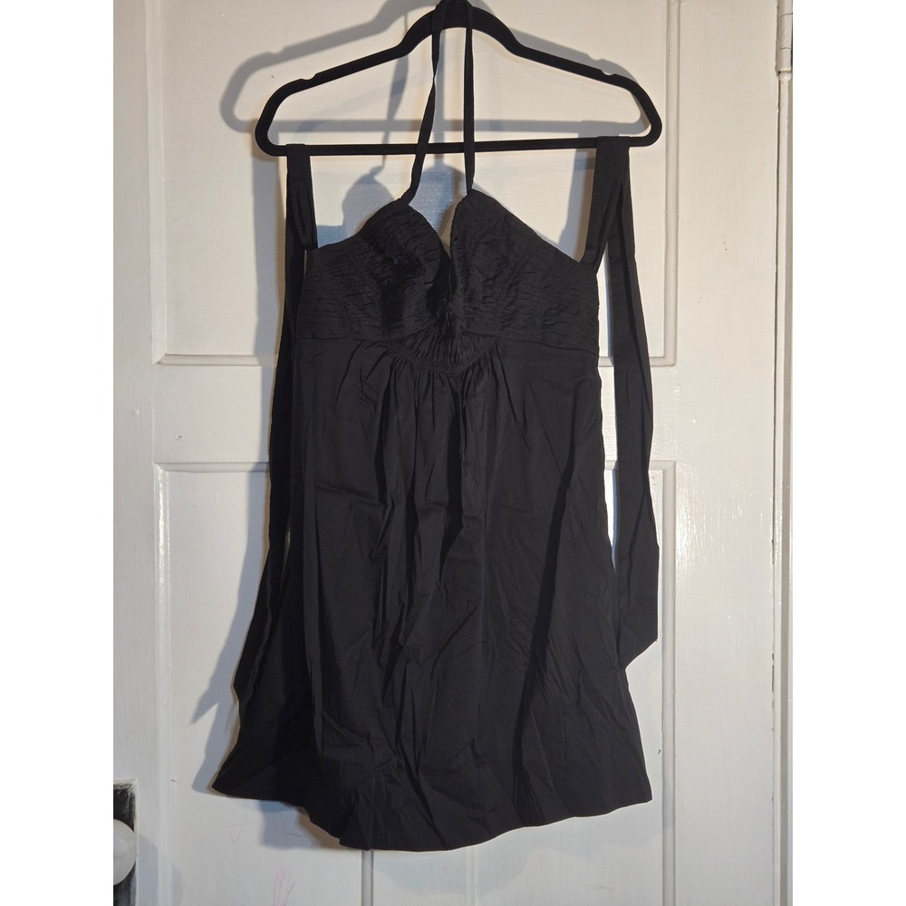 BCBGMAXAZRIA Black Ruched Halter Mini Dress Sweetheart Neckline Small
